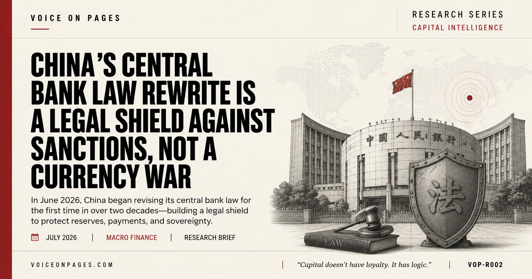 China's 2026 Central Bank Law Revision: How Beijing Is Building a Legal Shield Against U.S. Sanctions