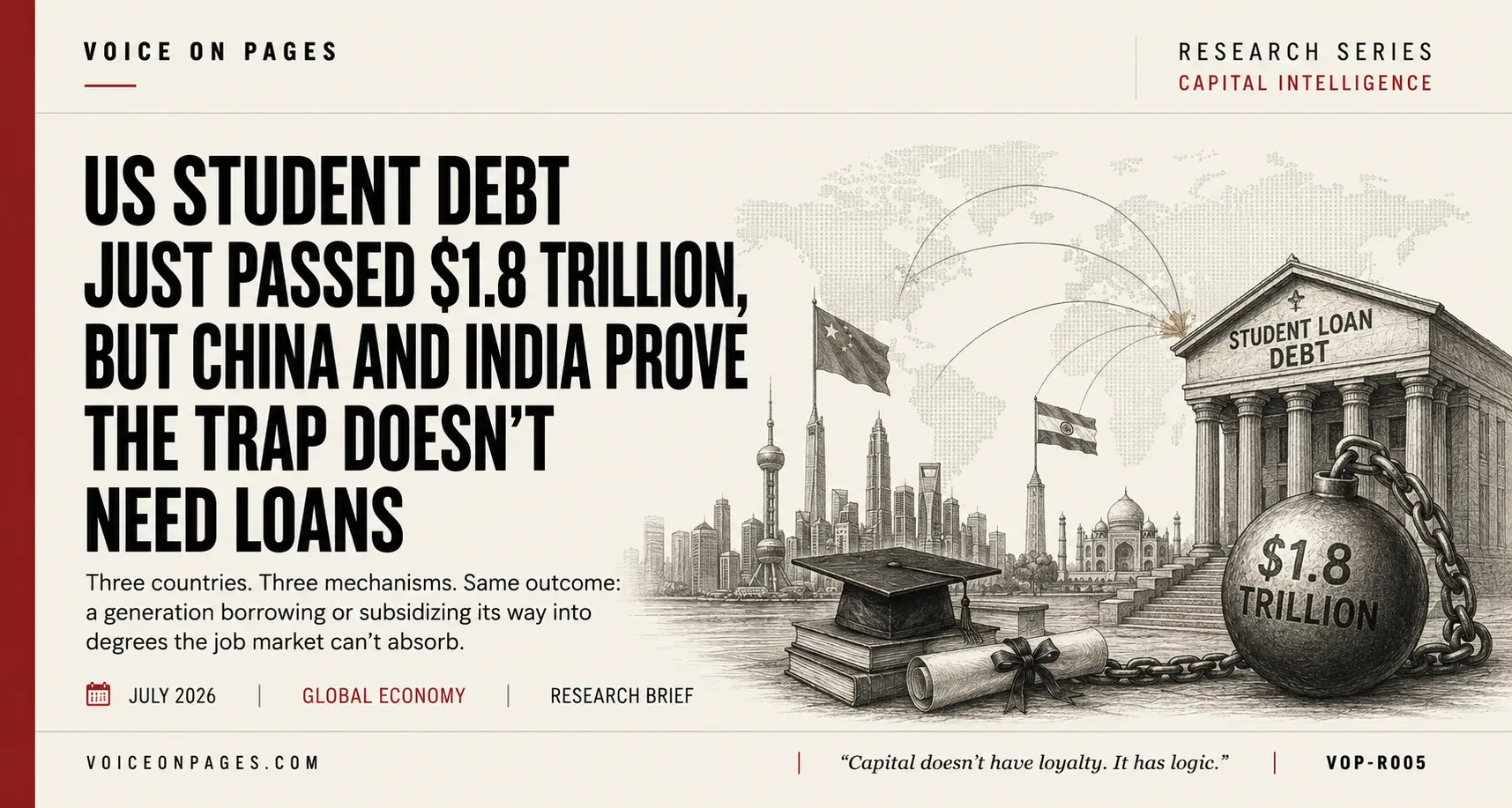 US Student Debt Just Passed $1.8 Trillion, But China and India Prove the Trap Doesn't Need Loans