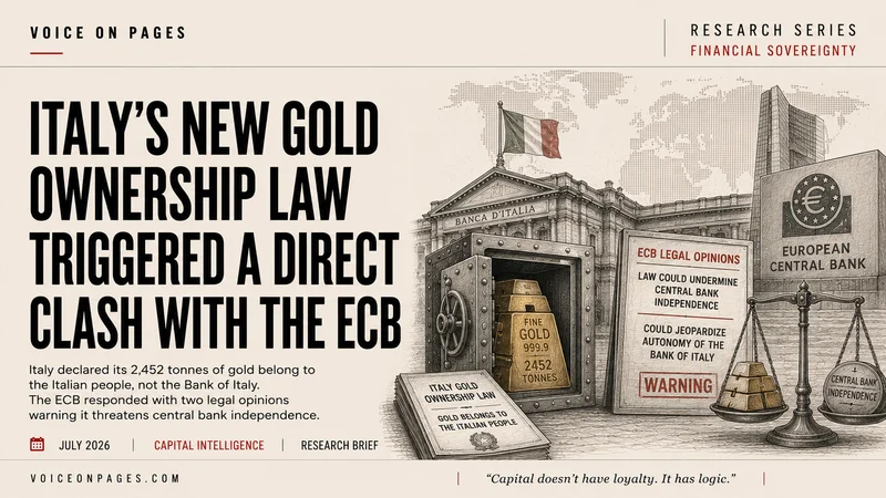 Italy's New Gold Ownership Law Triggered a Direct Clash With the ECB