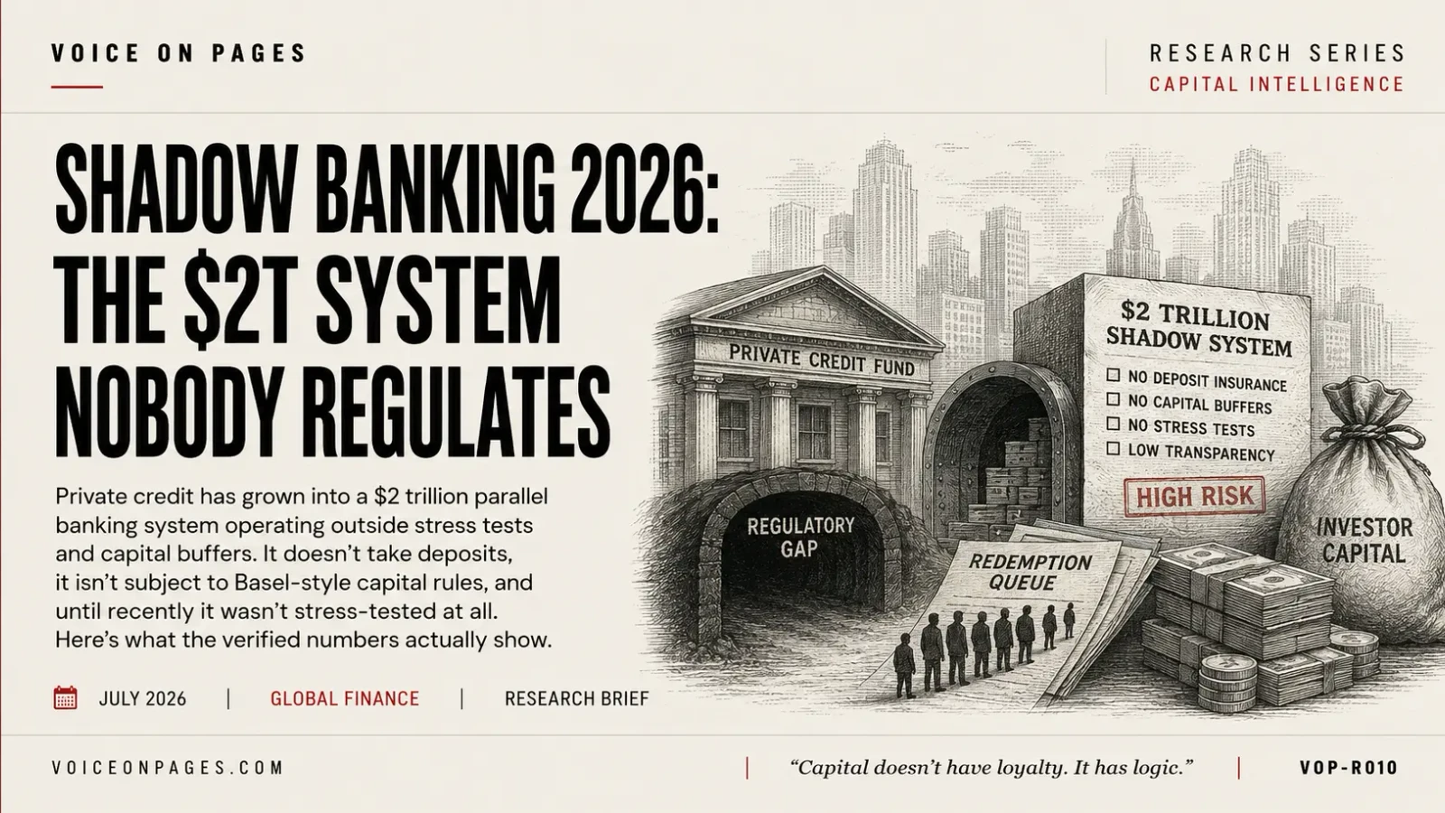 Shadow Banking 2026: The $2T System Nobody Regulates