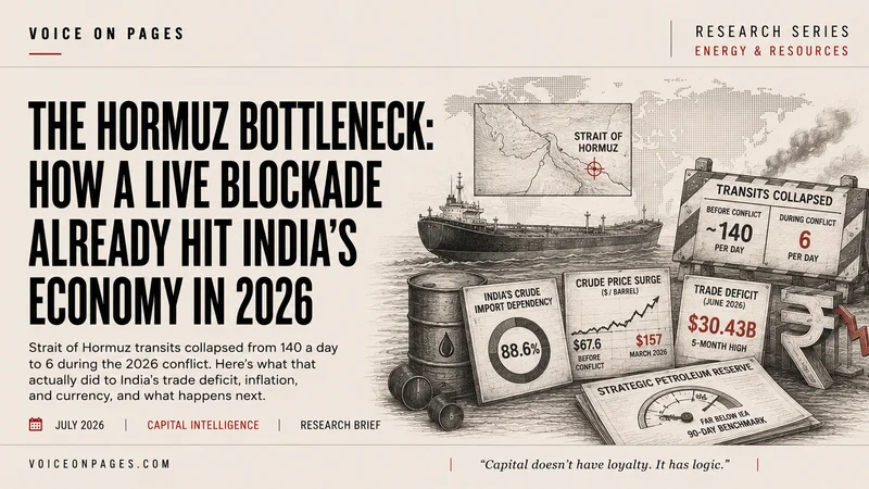 The Hormuz Bottleneck: How a Live Blockade Already Hit India's Economy in 2026