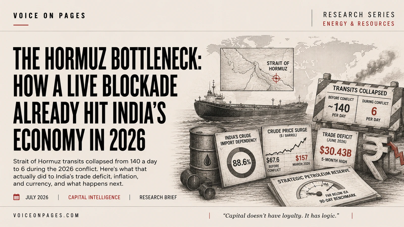 The Hormuz Bottleneck: How a Live Blockade Already Hit India's Economy in 2026