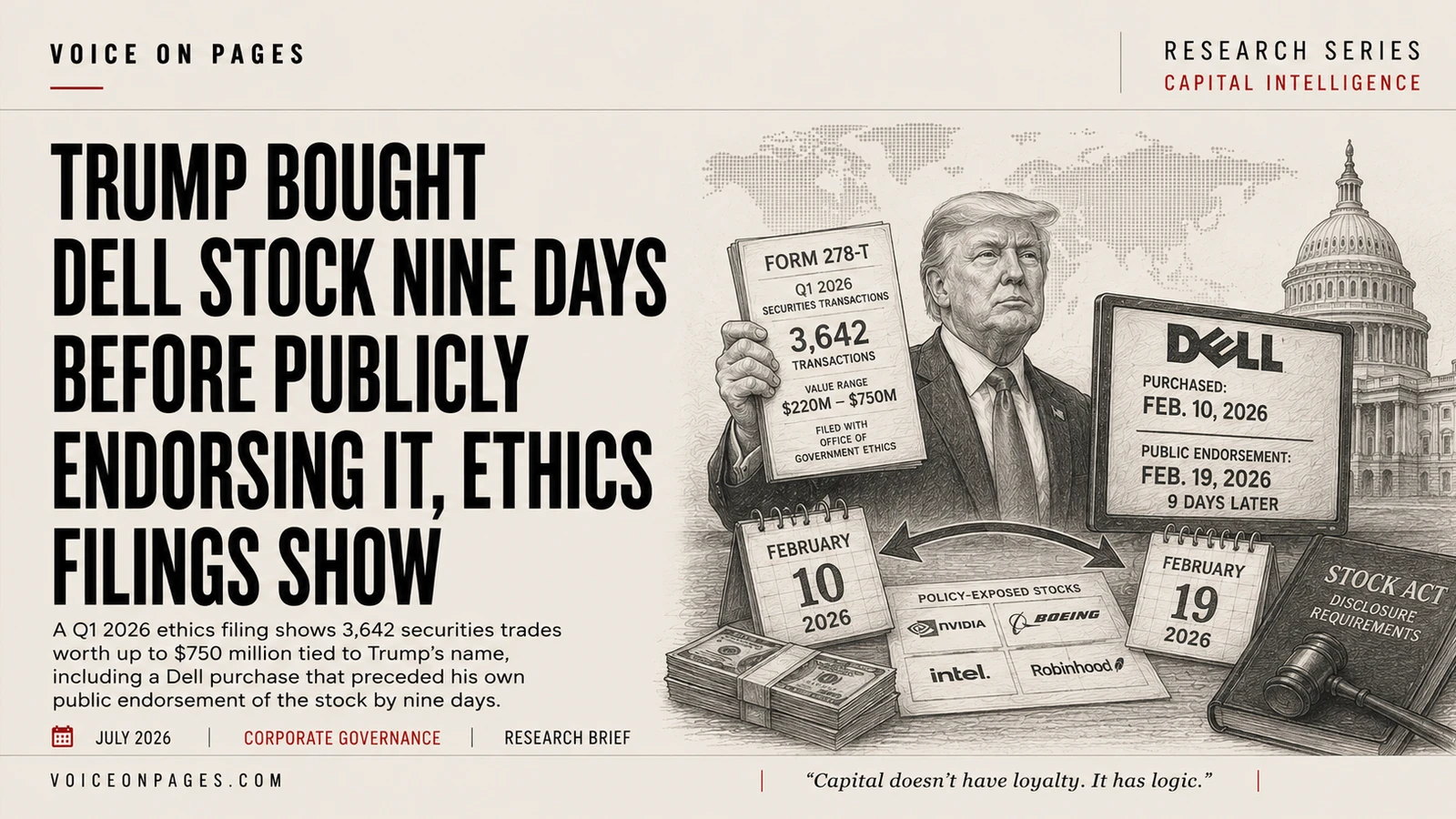 Trump Bought Dell Stock Nine Days Before Publicly Endorsing It, Ethics Filings Show
